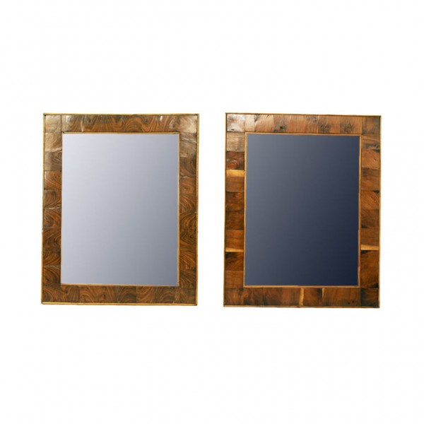 Pair of Walnut Veneer Frames