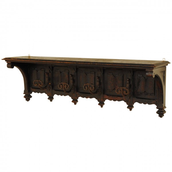 Carved and Painted Wall Shelf and Rack