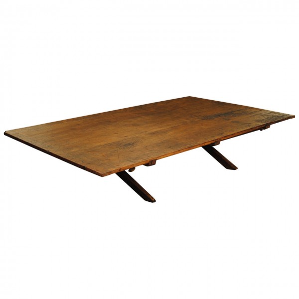 Large Pinewood Vineyard Table Now a Coffee Table
