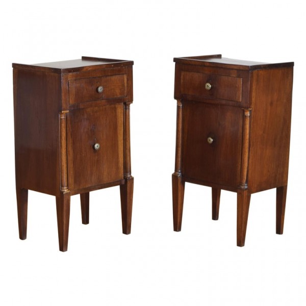 Pair of Walnut Bedside Cabinets