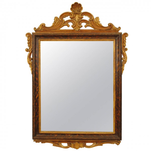 Giltwood and Faux Marble Painted Mirror