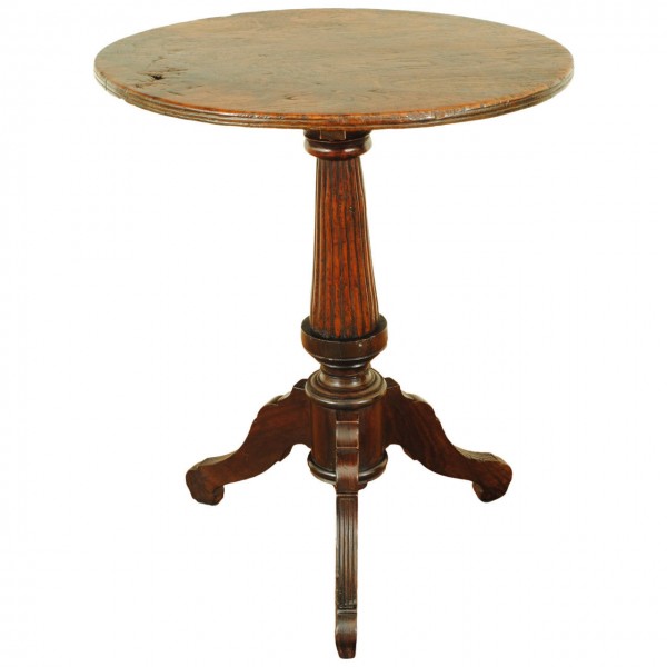 Carved Elmwood Circular Table