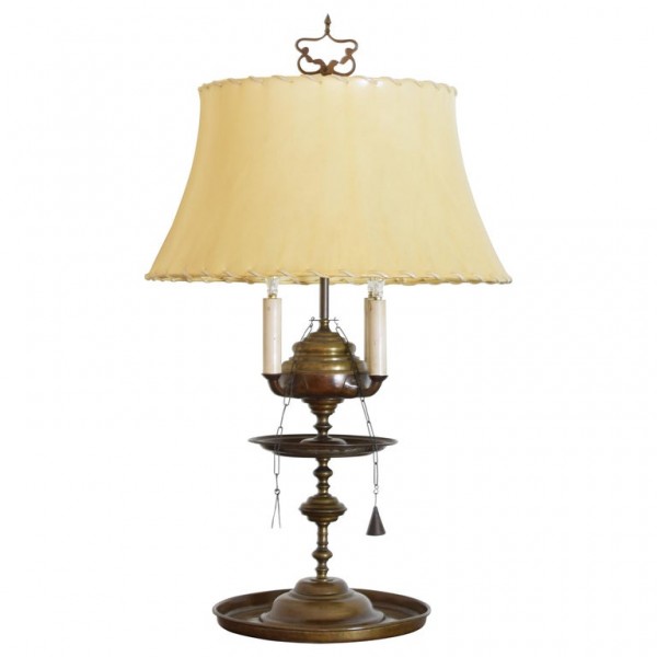Brass Oil Lamp, Now a Table Lamp