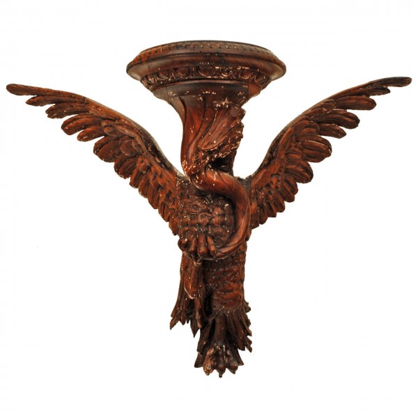 Carved Walnut Eagle Wall Bracket