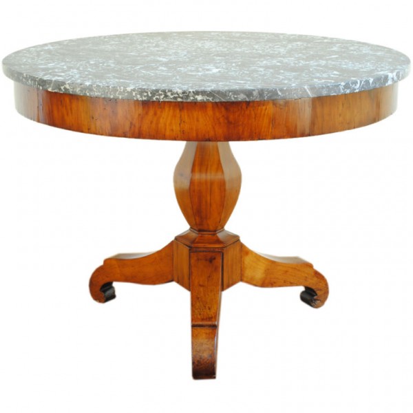 Fruitwood Marble Top Center Table