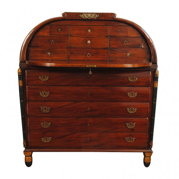 Mahogany, Ebonized, and Giltwood Gentlemen's Dresser