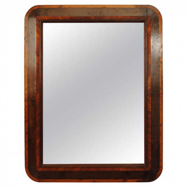 Veneered Walnut and Rosewood Mirror