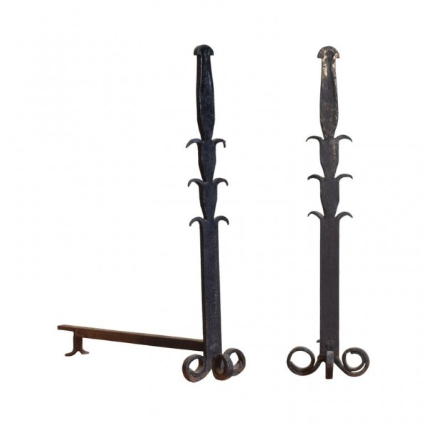 Pair of Wrought Iron Andirons