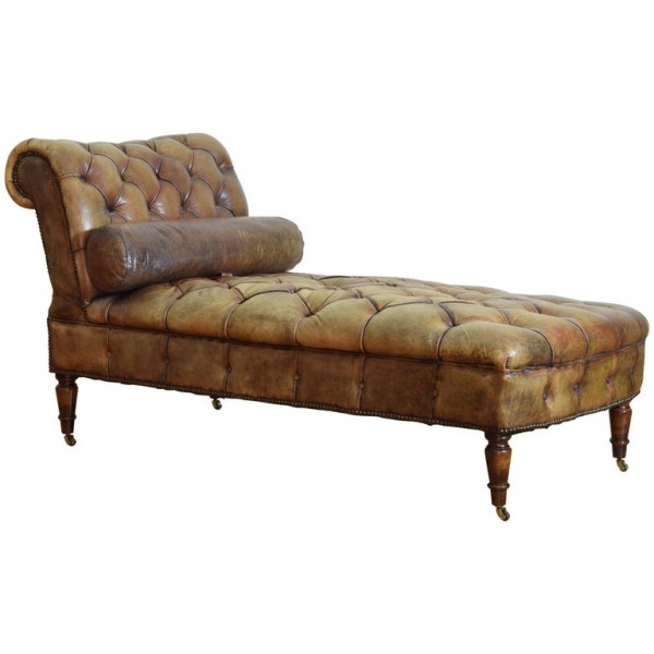 Tufted Leather Adjustable Reclining Daybed