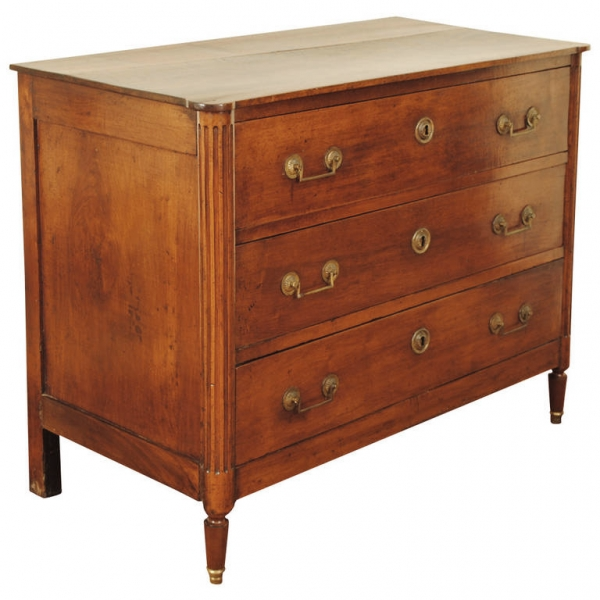 Carved Walnut, 3-Drawer Commode