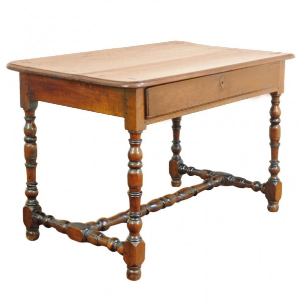 Walnut 1-Drawer Table