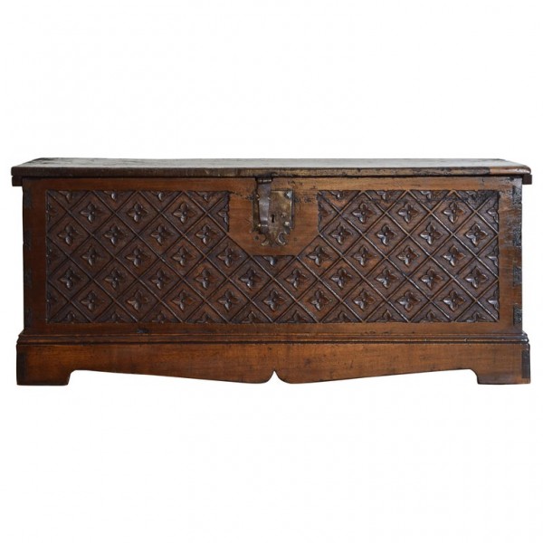 Carved Walnut Coffre