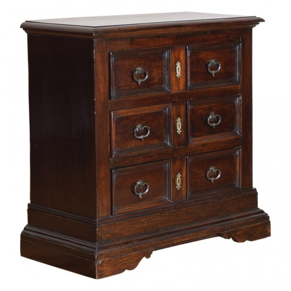 Walnut 3-Drawer Commode of Smaller Size