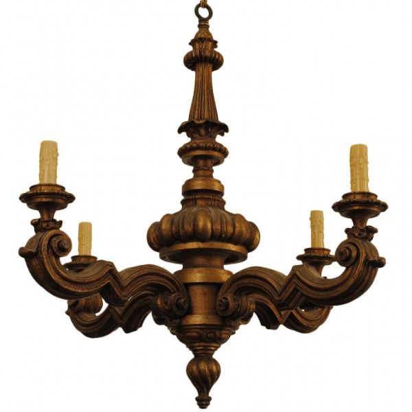 Giltwood Four Arm Chandelier