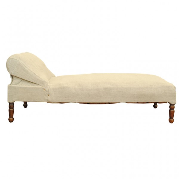 Walnut and Upholstered Chaise