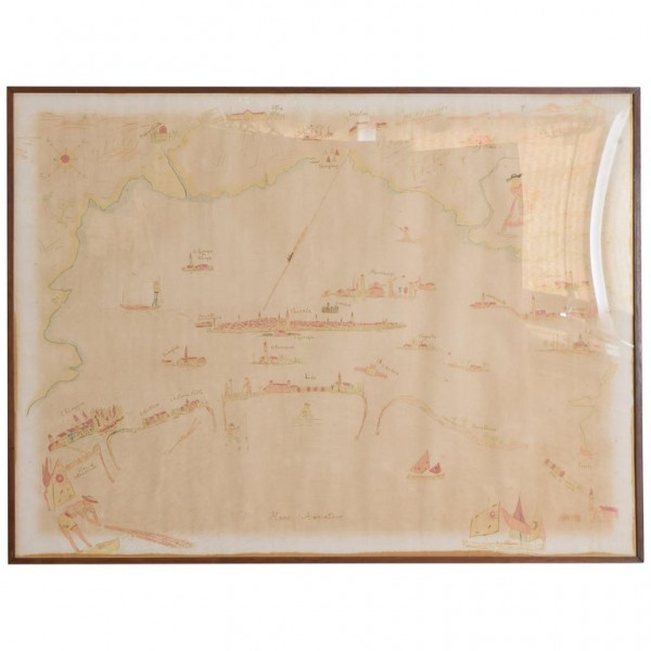 Hand Painted Watercolor, "Provincia dalla Forma di Venezia"