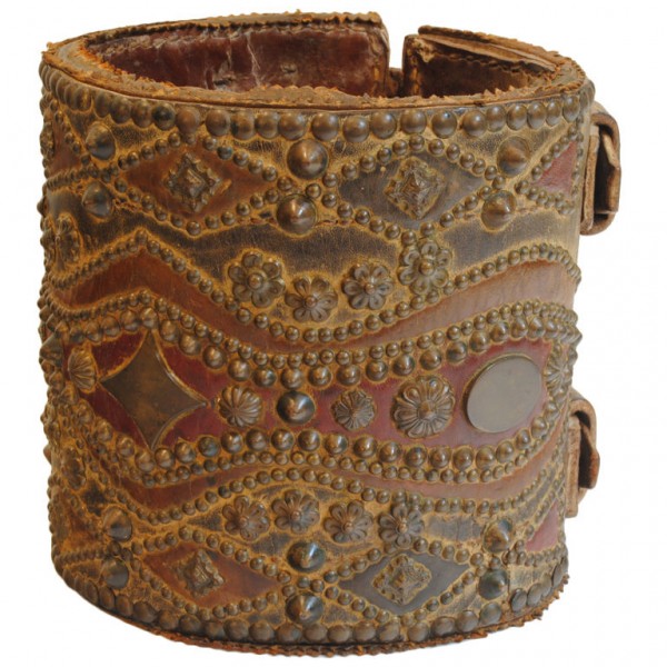Leather and Brass Trimmed Cuff