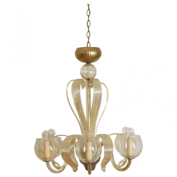 Blown Glass 6-Light Chandelier