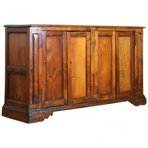 Light Walnut 4-Door Credenza