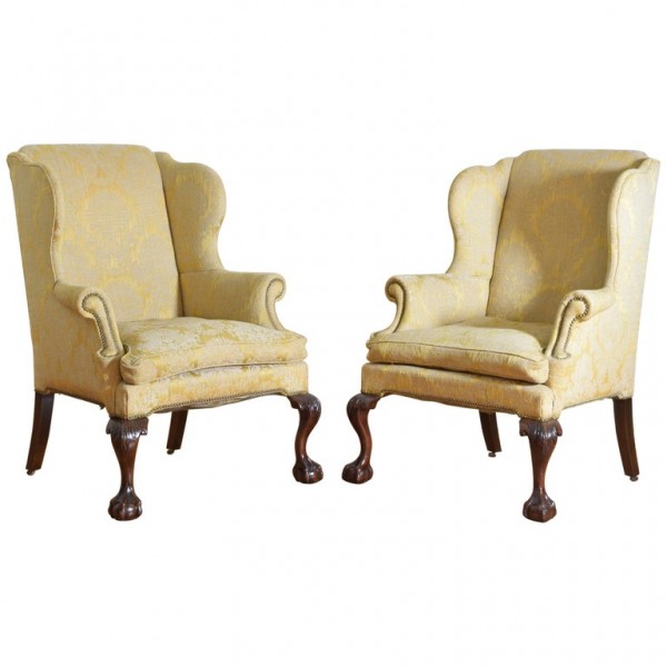 Pair of Mahogany Wingchairs