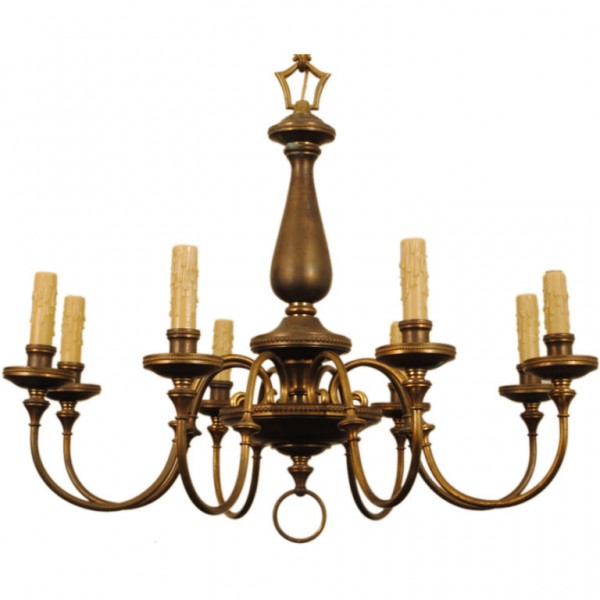Formerly Gilt Brass 8-Arm Chandelier