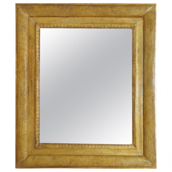 Large Precisely Incised Gilt Gesso Wall Mirror