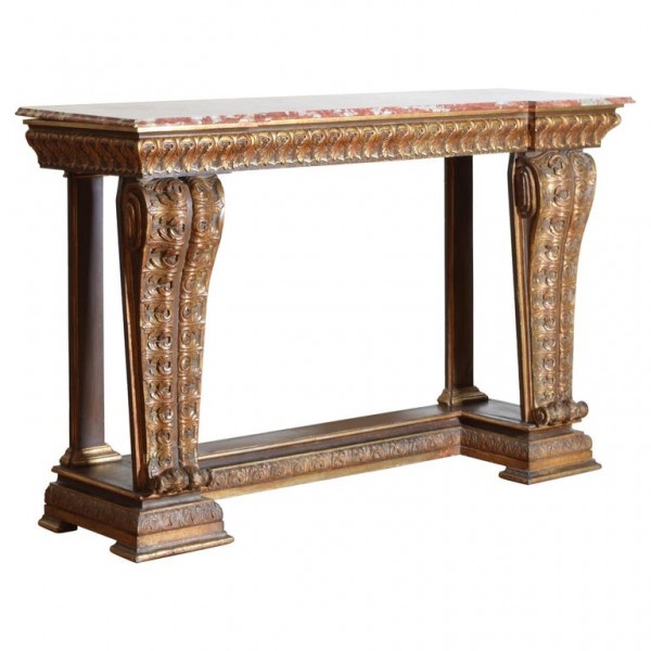 Marble-Top Giltwood Console