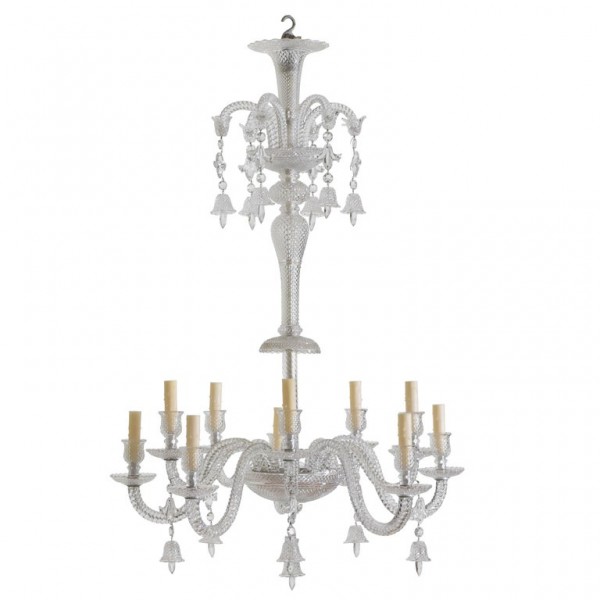 Cut Glass 10-Light Chandelier