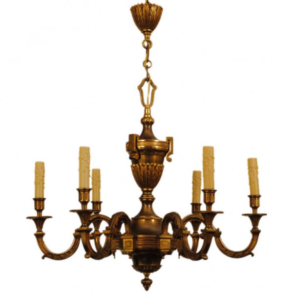 Dore' Brass 6-Arm Chandelier