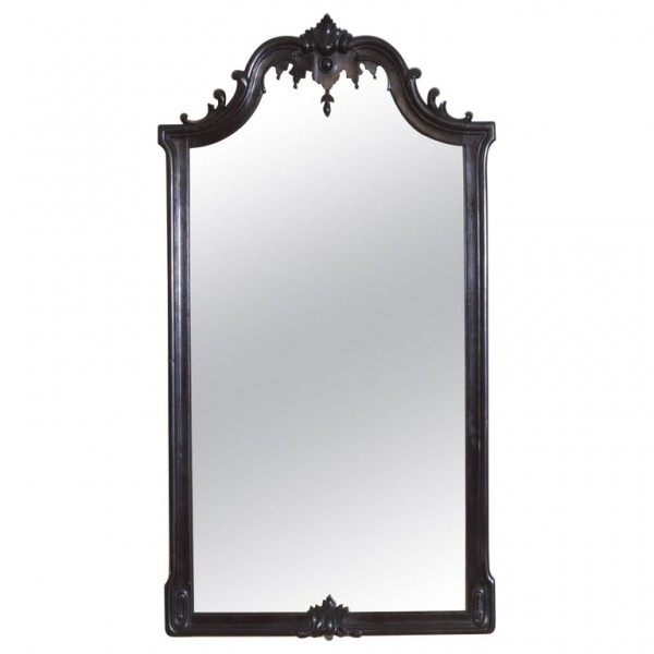 Carved and Ebonized Wood Mirror