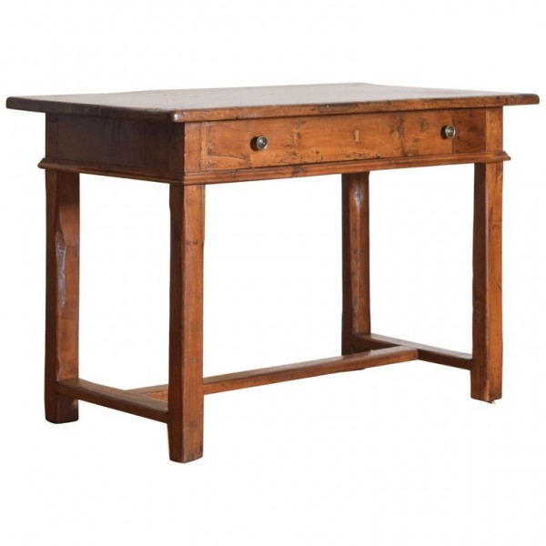 Light Walnut 1-Drawer Center Table / Writing Table