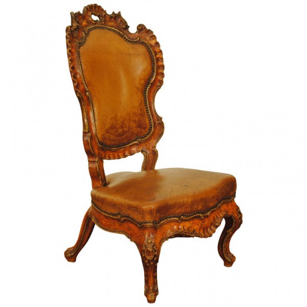 Gilded and Carved Slipper Chair