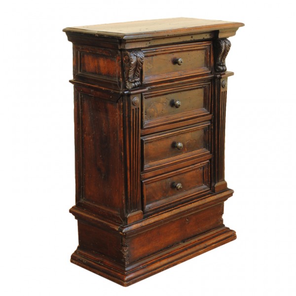 Carved Walnut Piccolo Commodino