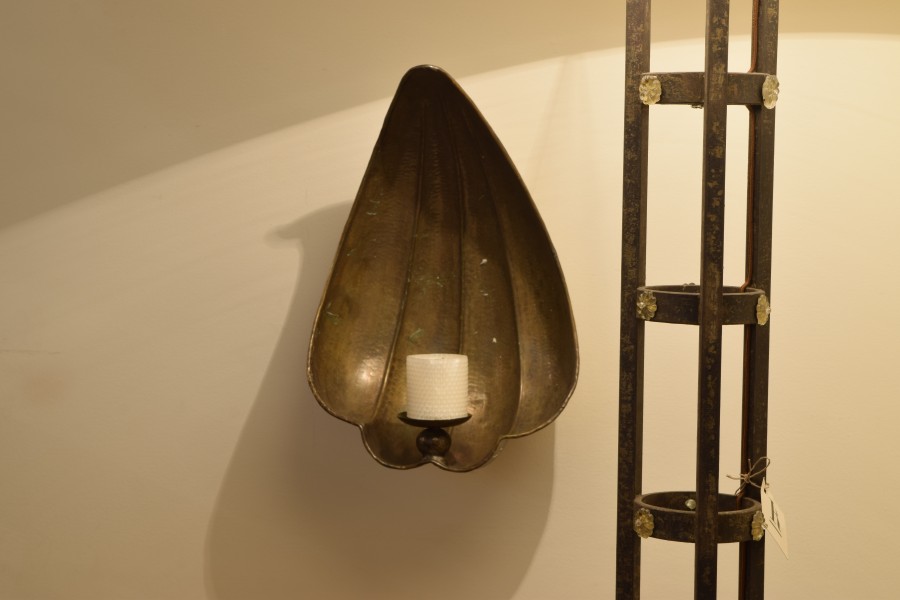 Pair of Brass Grotto Sconces