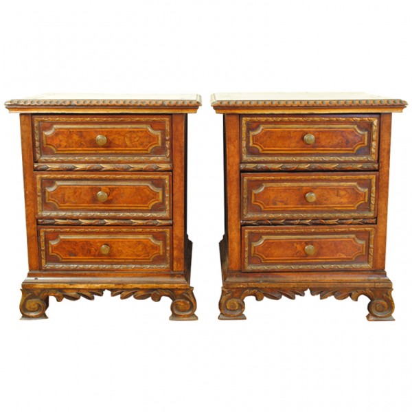 Pair of 3-Drawer Commodes