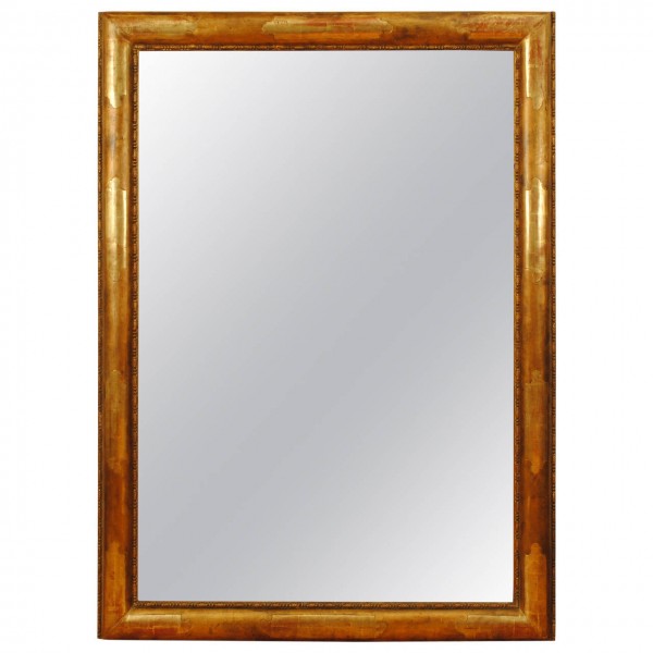 Carved Giltwood Frame, Later Antiqued Mirror Plate