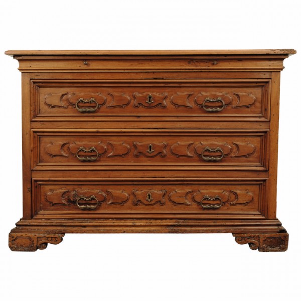 Light Walnut 4-Drawer Commode 