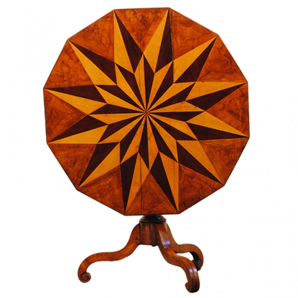 Walnut Dodecagonal Center Table
