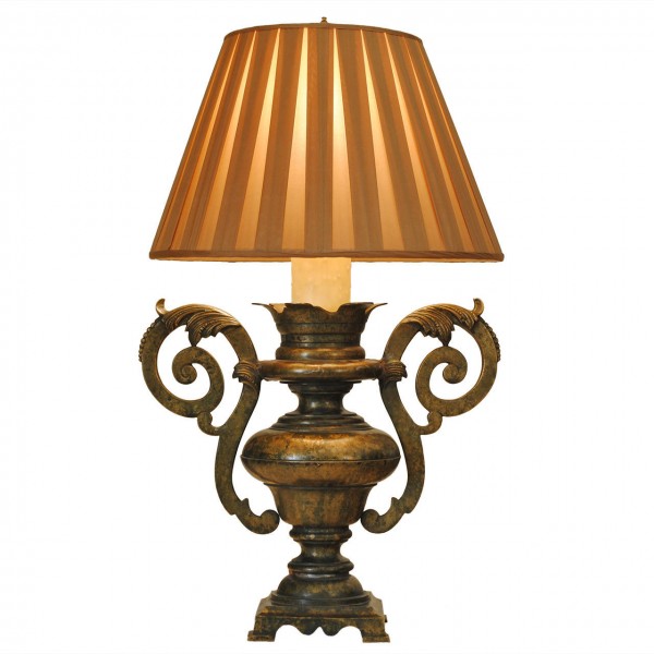 Large Bronze Handled Urn Mounted as a Table Lamp