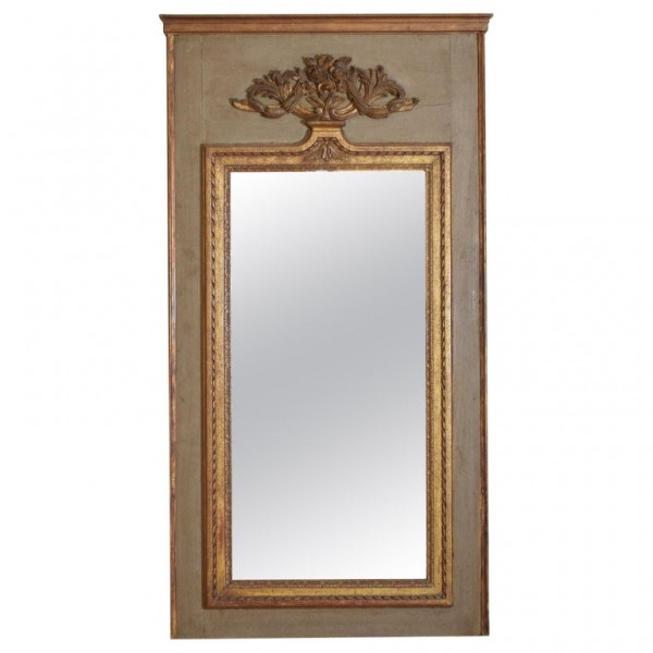 Painted and Carved Giltwood Mirror