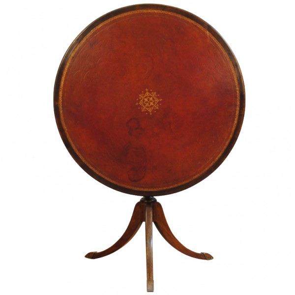 Mahogany and Leather Center Table