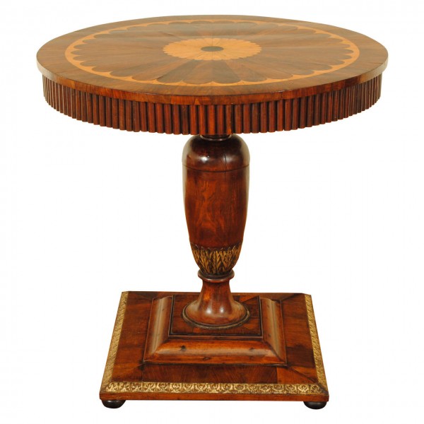 Walnut, Inlaid and Gilded Table