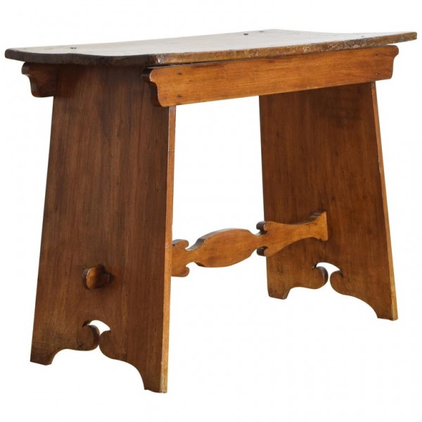 Shaped Light Walnut Side or Sofa Table