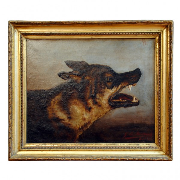 Oil on Canvas, signed Chien Sauvage