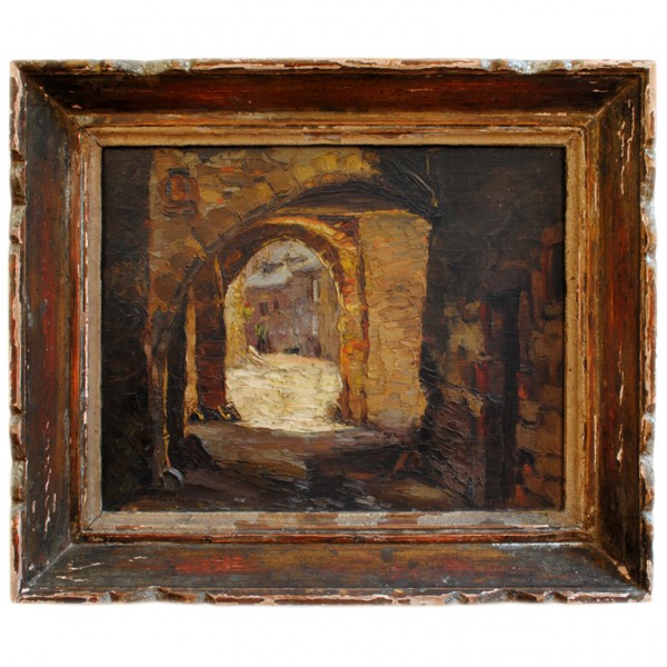 Oil on Canvas, Ruined Street