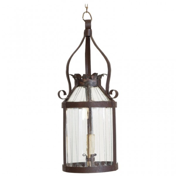 Wrought Iron and Shaped Metal 1-Light Lantern