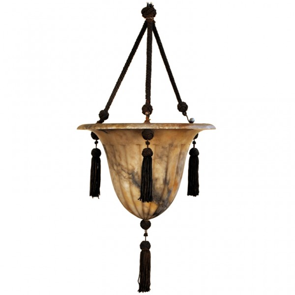Alabaster and Tasselled Hanging Lantern