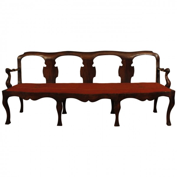 Carved Walnut Divano