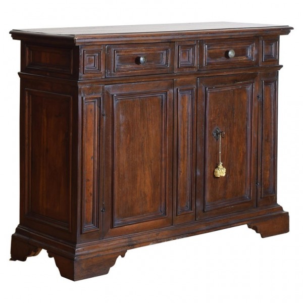 Paneled Walnut 2-Door, 2-Drawer Credenza