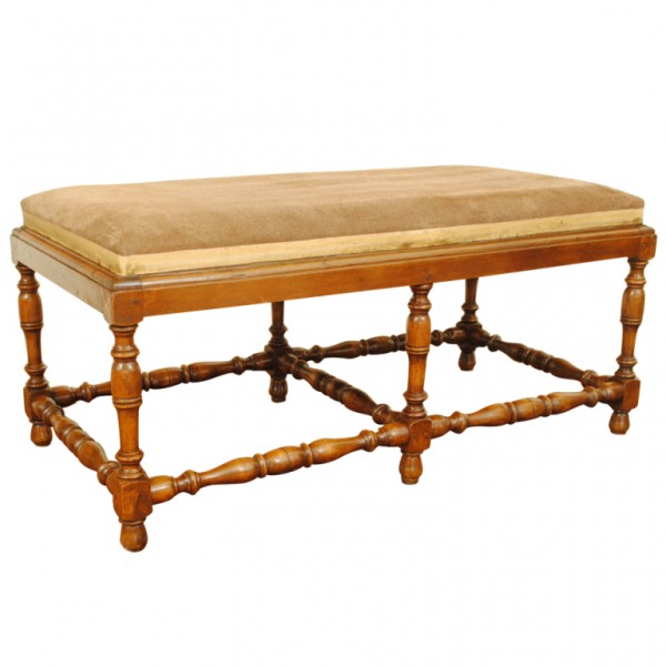 Walnut & Upholstered Panca